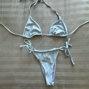Princess Polly Light Blue Triangle Bikini Set size 4
